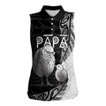 Personalised New Zealand Father's Day Women Sleeveless Polo Shirt Papa Kiwi Bird Tribal Pattern