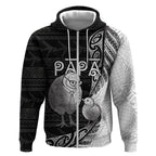 Personalised New Zealand Father's Day Zip Hoodie Papa Kiwi Bird Tribal Pattern