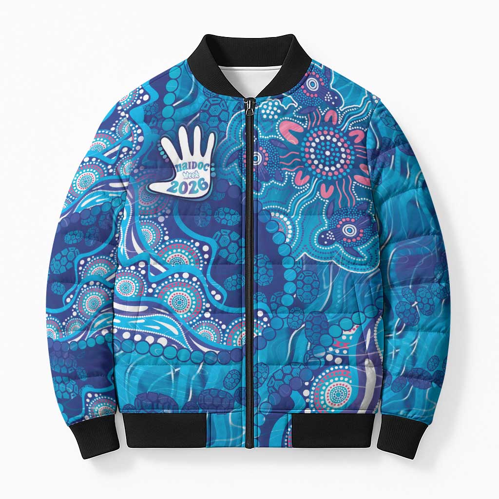 NAIDOC Week 2026 Bomber Puffer Jacket Turtle Dream On The Waves