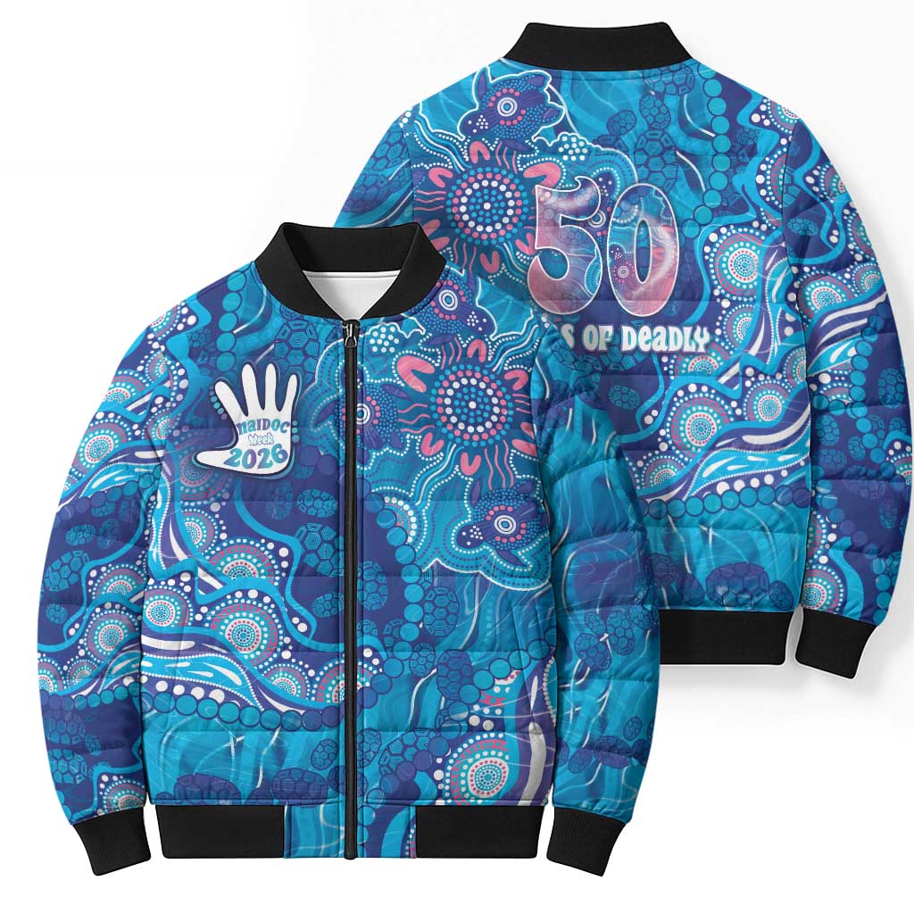 NAIDOC Week 2026 Bomber Puffer Jacket Turtle Dream On The Waves