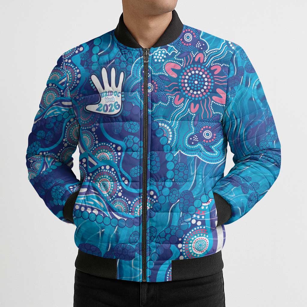 NAIDOC Week 2026 Bomber Puffer Jacket Turtle Dream On The Waves