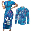 NAIDOC Week 2026 Couples Matching Short Sleeve Bodycon Dress and Long Sleeve Button Shirt Turtle Dream On The Waves