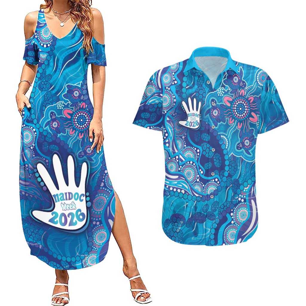 NAIDOC Week 2026 Couples Matching Summer Maxi Dress and Hawaiian Shirt Turtle Dream On The Waves