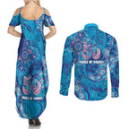 NAIDOC Week 2026 Couples Matching Summer Maxi Dress and Long Sleeve Button Shirt Turtle Dream On The Waves