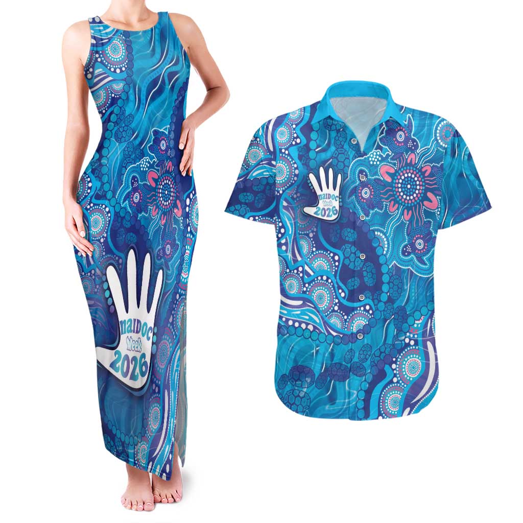 NAIDOC Week 2026 Couples Matching Tank Maxi Dress and Hawaiian Shirt Turtle Dream On The Waves