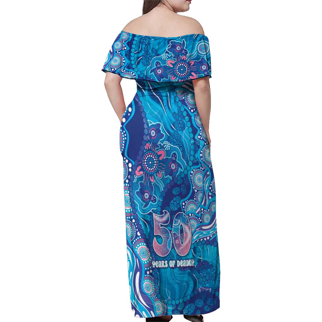 NAIDOC Week 2026 Family Matching Off Shoulder Maxi Dress and Hawaiian Shirt Turtle Dream On The Waves