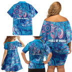 NAIDOC Week 2026 Family Matching Off Shoulder Short Dress and Hawaiian Shirt Turtle Dream On The Waves