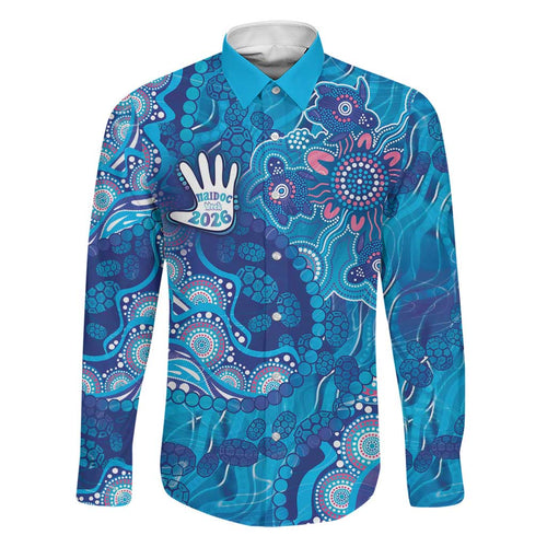 NAIDOC Week 2026 Family Matching Off Shoulder Short Dress and Hawaiian Shirt Turtle Dream On The Waves
