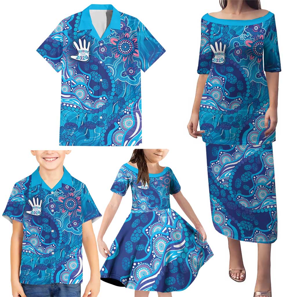 NAIDOC Week 2026 Family Matching Puletasi and Hawaiian Shirt Turtle Dream On The Waves