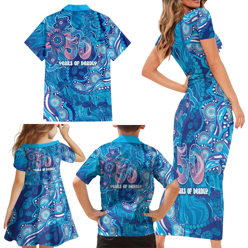 NAIDOC Week 2026 Family Matching Short Sleeve Bodycon Dress and Hawaiian Shirt Turtle Dream On The Waves