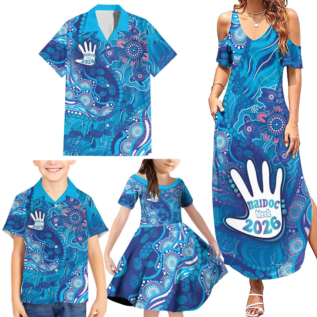 NAIDOC Week 2026 Family Matching Summer Maxi Dress and Hawaiian Shirt Turtle Dream On The Waves