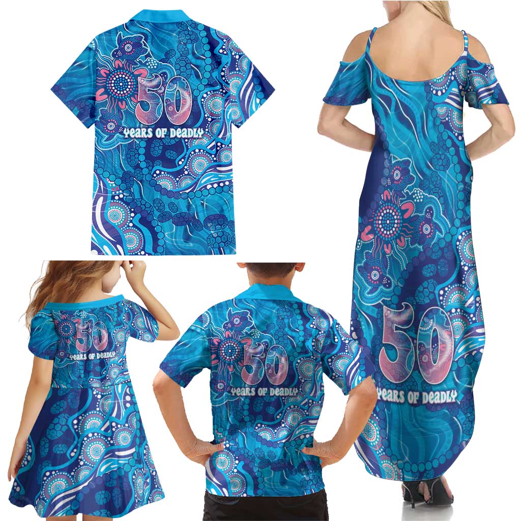 NAIDOC Week 2026 Family Matching Summer Maxi Dress and Hawaiian Shirt Turtle Dream On The Waves