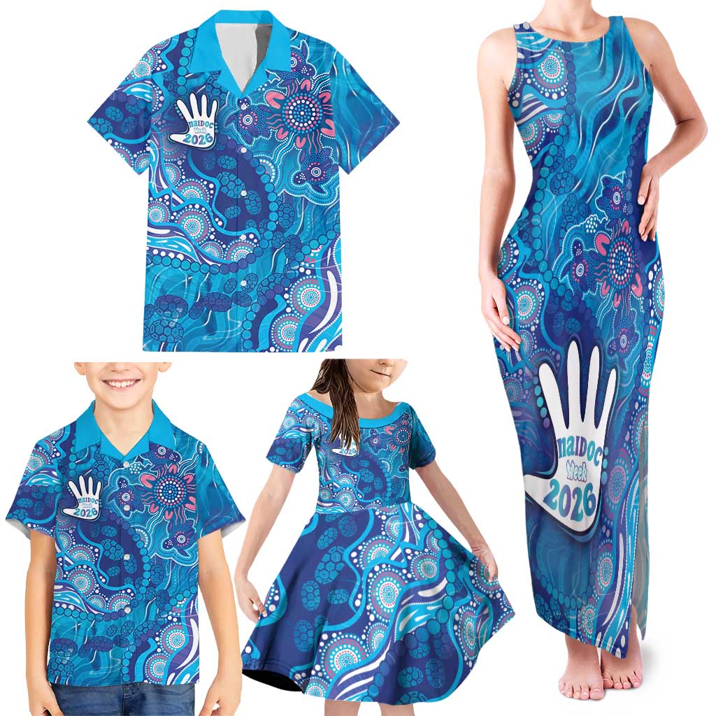 NAIDOC Week 2026 Family Matching Tank Maxi Dress and Hawaiian Shirt Turtle Dream On The Waves