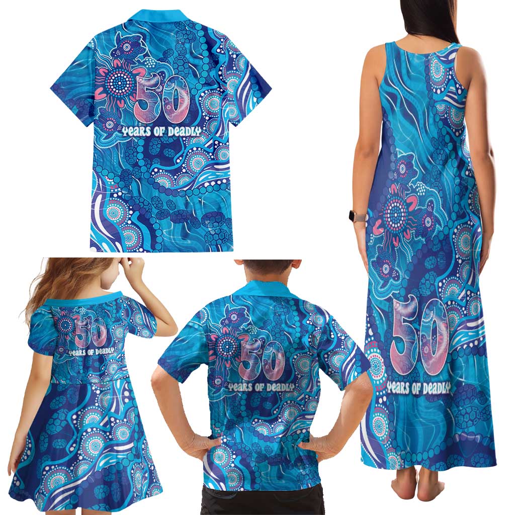NAIDOC Week 2026 Family Matching Tank Maxi Dress and Hawaiian Shirt Turtle Dream On The Waves