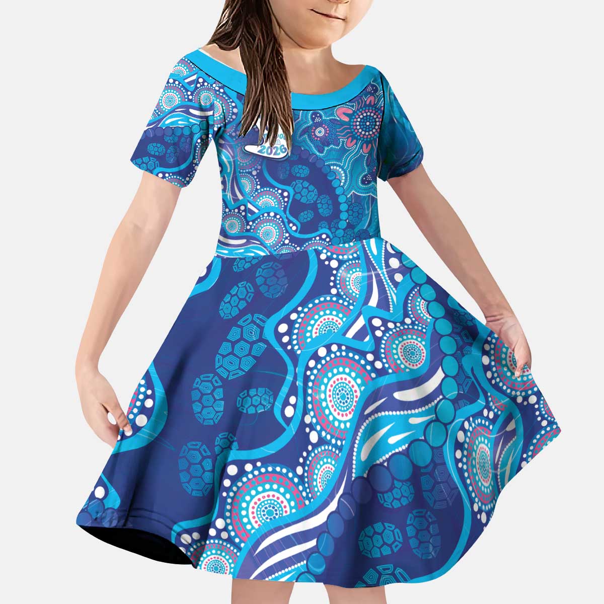 NAIDOC Week 2026 Kid Short Sleeve Dress Turtle Dream On The Waves