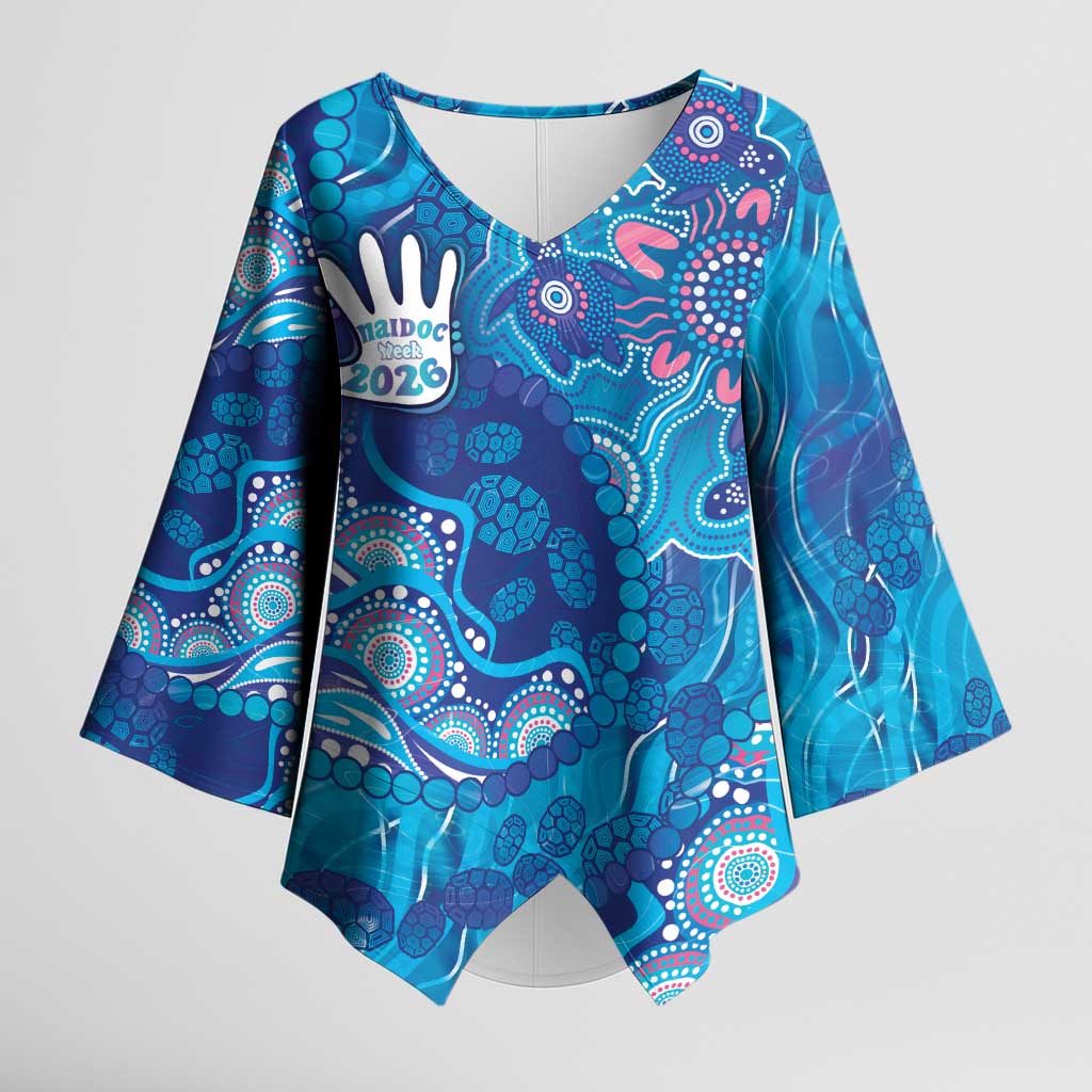 NAIDOC Week 2026 Kimono Sleeve Blouse Turtle Dream On The Waves