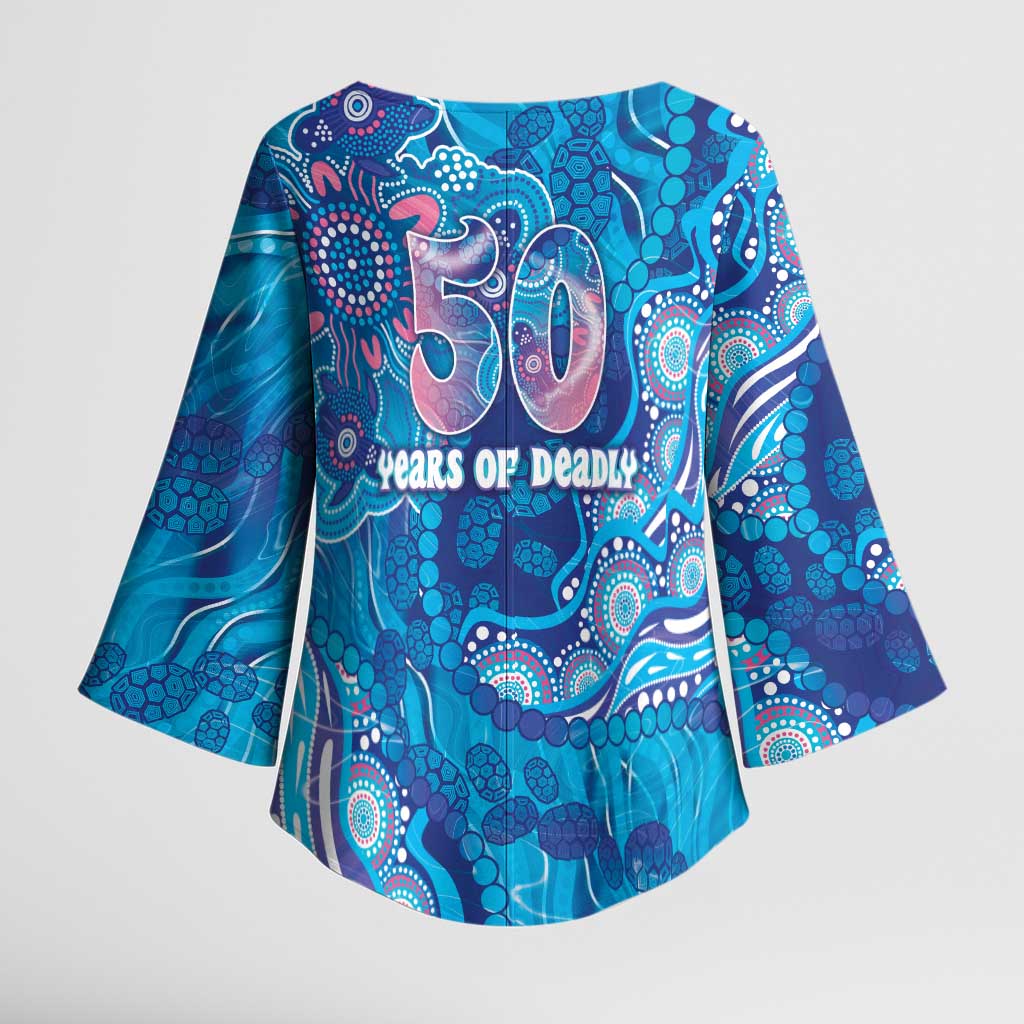 NAIDOC Week 2026 Kimono Sleeve Blouse Turtle Dream On The Waves