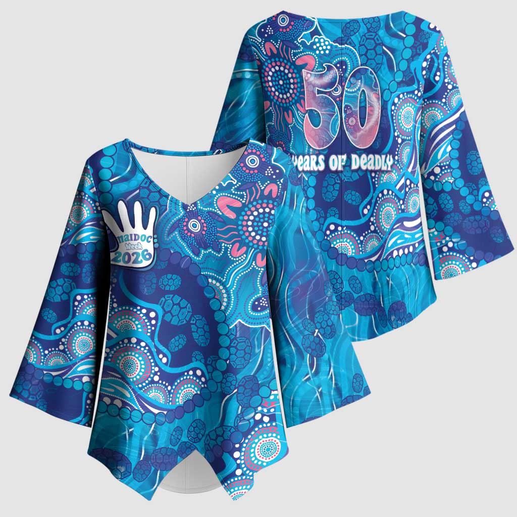 NAIDOC Week 2026 Kimono Sleeve Blouse Turtle Dream On The Waves