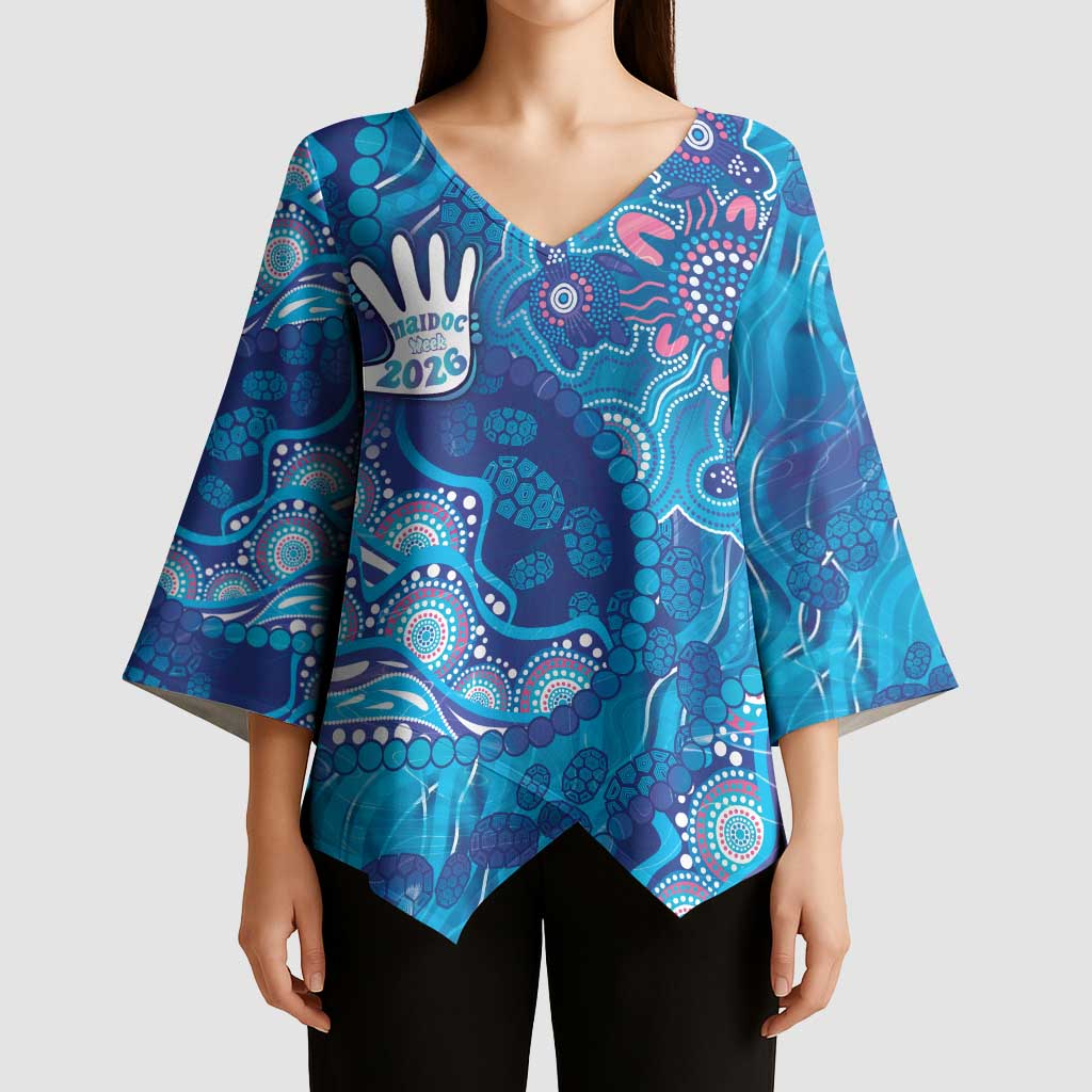 NAIDOC Week 2026 Kimono Sleeve Blouse Turtle Dream On The Waves