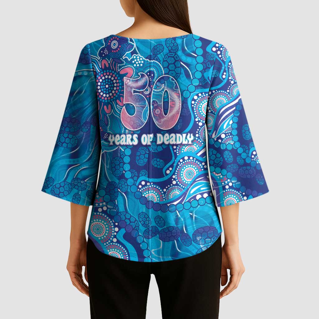 NAIDOC Week 2026 Kimono Sleeve Blouse Turtle Dream On The Waves