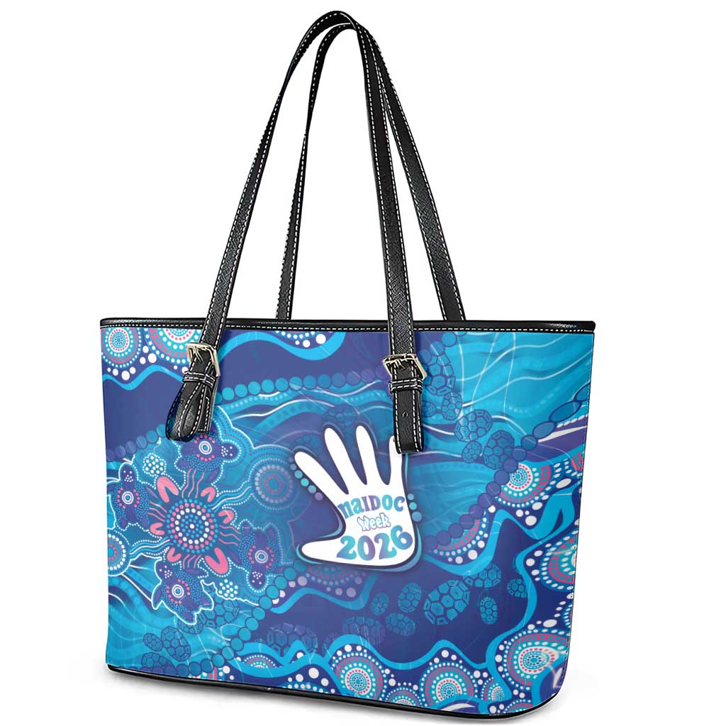 NAIDOC Week 2026 Leather Tote Bag Turtle Dream On The Waves