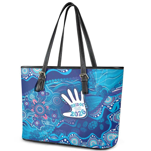 NAIDOC Week 2026 Leather Tote Bag Turtle Dream On The Waves