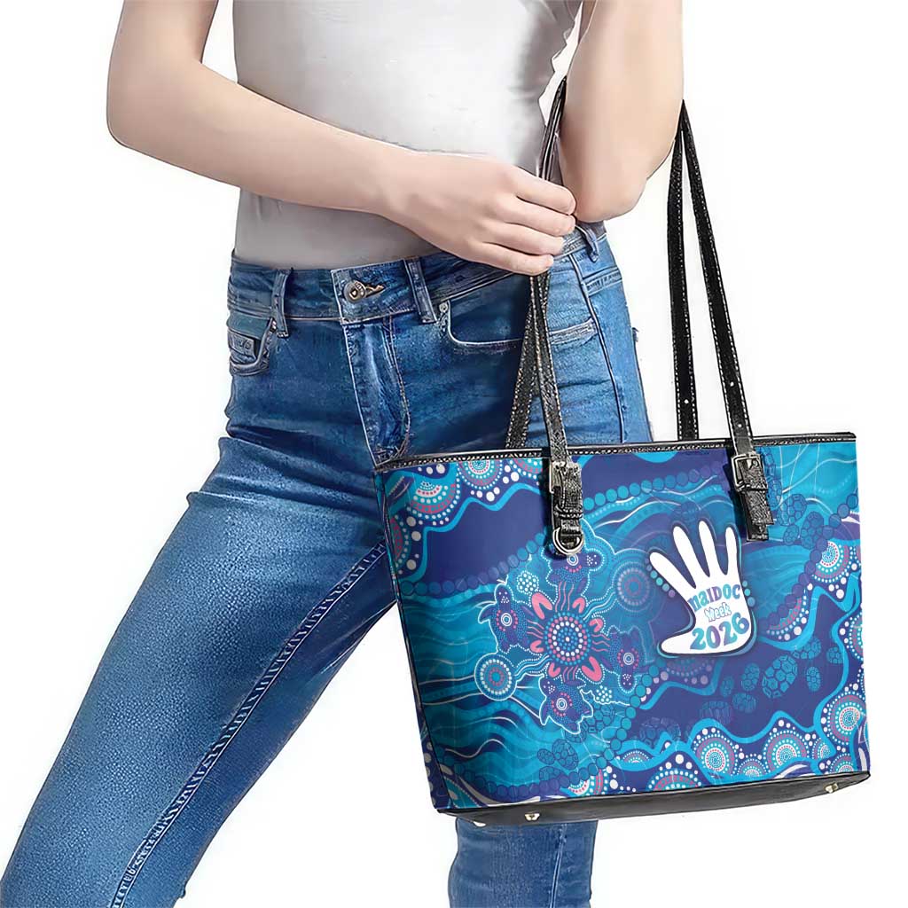 NAIDOC Week 2026 Leather Tote Bag Turtle Dream On The Waves
