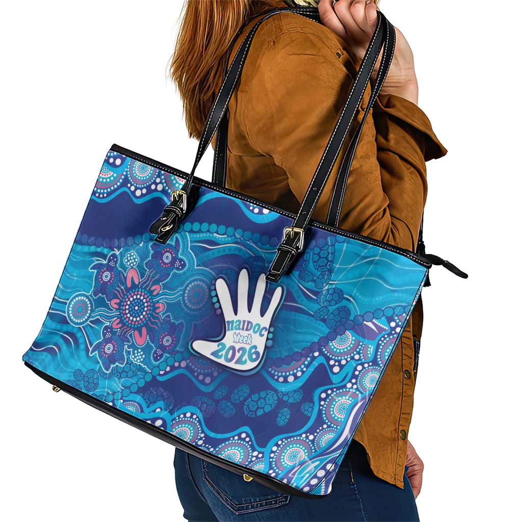 NAIDOC Week 2026 Leather Tote Bag Turtle Dream On The Waves