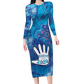 NAIDOC Week 2026 Long Sleeve Bodycon Dress Turtle Dream On The Waves