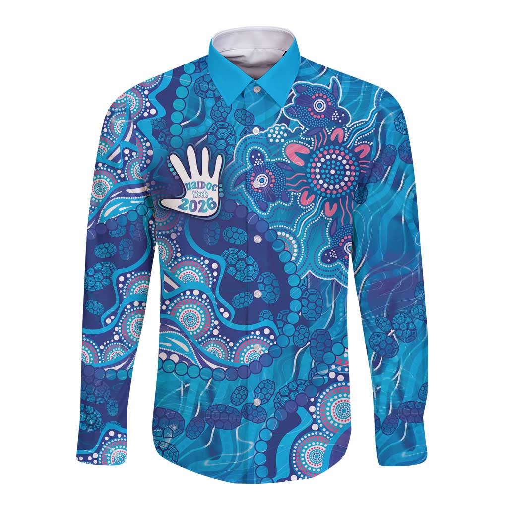 NAIDOC Week 2026 Long Sleeve Button Shirt Turtle Dream On The Waves