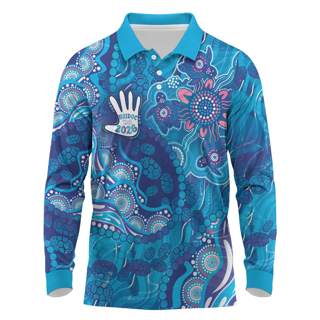 NAIDOC Week 2026 Long Sleeve Polo Shirt Turtle Dream On The Waves