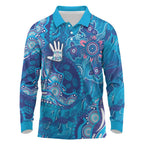 NAIDOC Week 2026 Long Sleeve Polo Shirt Turtle Dream On The Waves