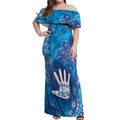 NAIDOC Week 2026 Off Shoulder Maxi Dress Turtle Dream On The Waves