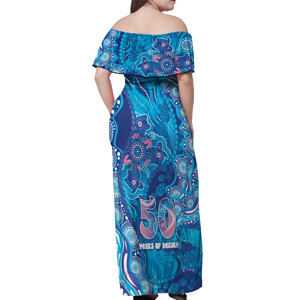 NAIDOC Week 2026 Off Shoulder Maxi Dress Turtle Dream On The Waves