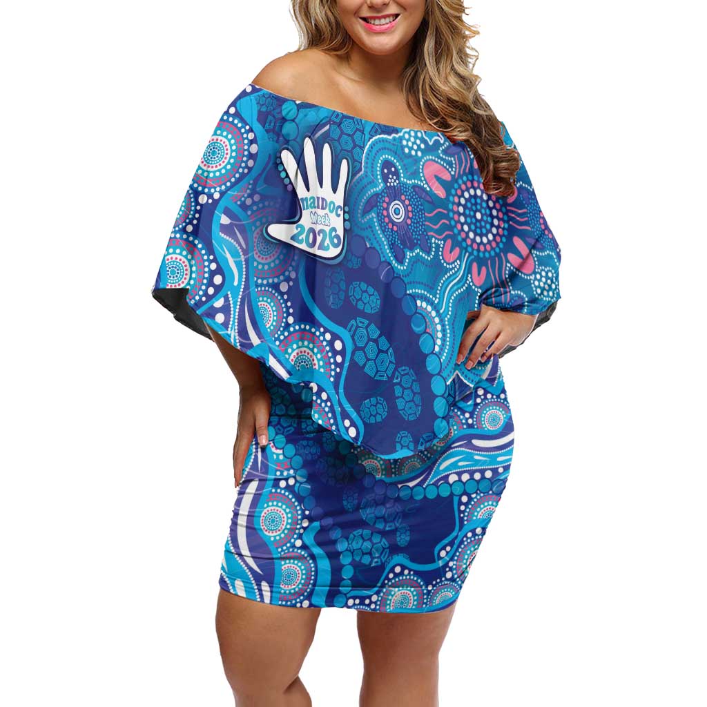 NAIDOC Week 2026 Off Shoulder Short Dress Turtle Dream On The Waves