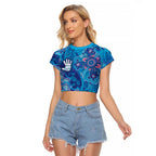 NAIDOC Week 2026 Raglan Cropped T Shirt Turtle Dream On The Waves