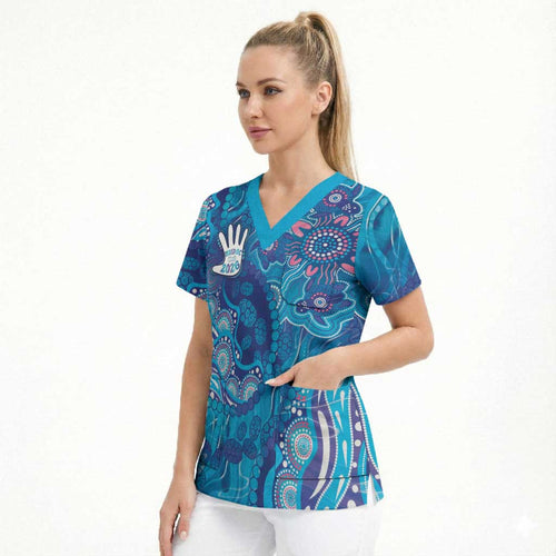 NAIDOC Week 2026 Scrub Top Turtle Dream On The Waves