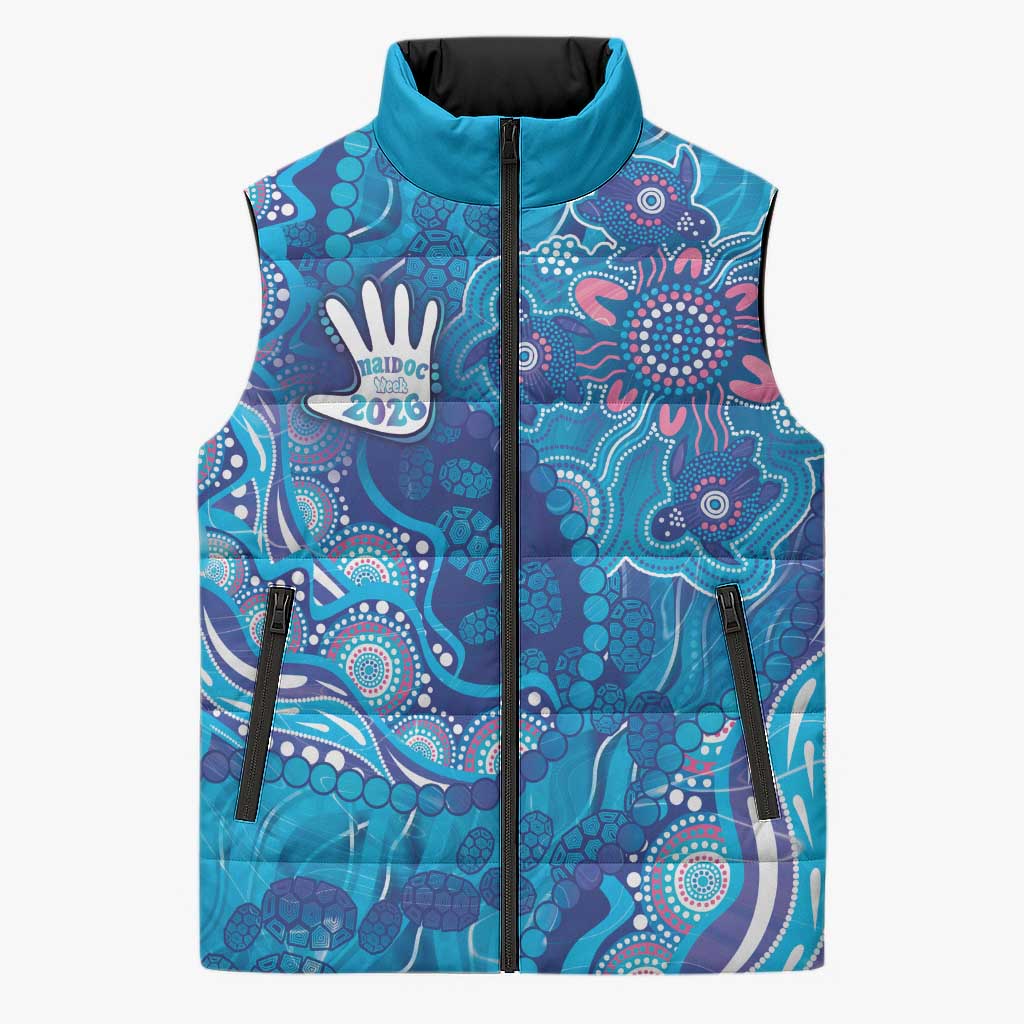 NAIDOC Week 2026 Sleeveless Puffer Jacket Turtle Dream On The Waves