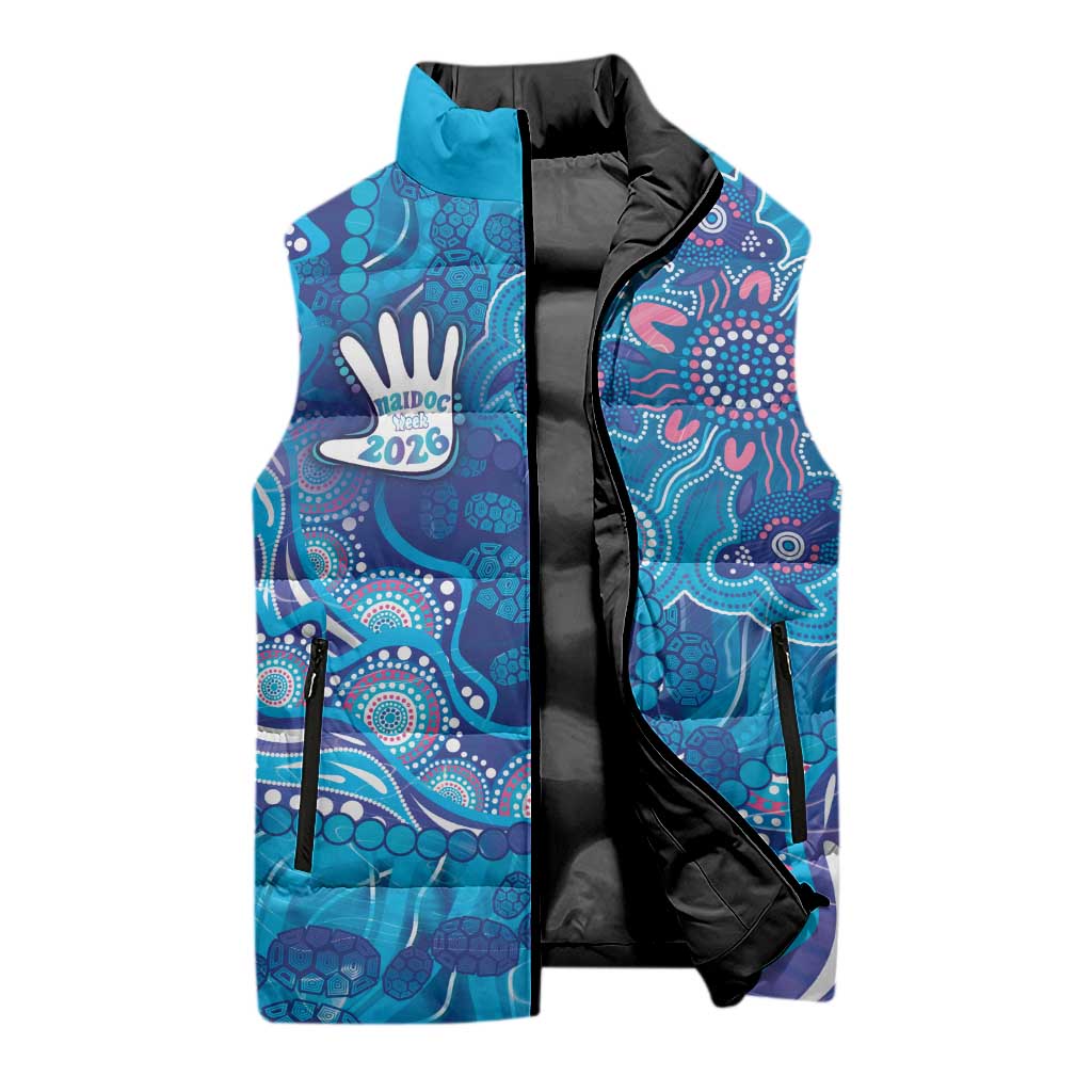 NAIDOC Week 2026 Sleeveless Puffer Jacket Turtle Dream On The Waves