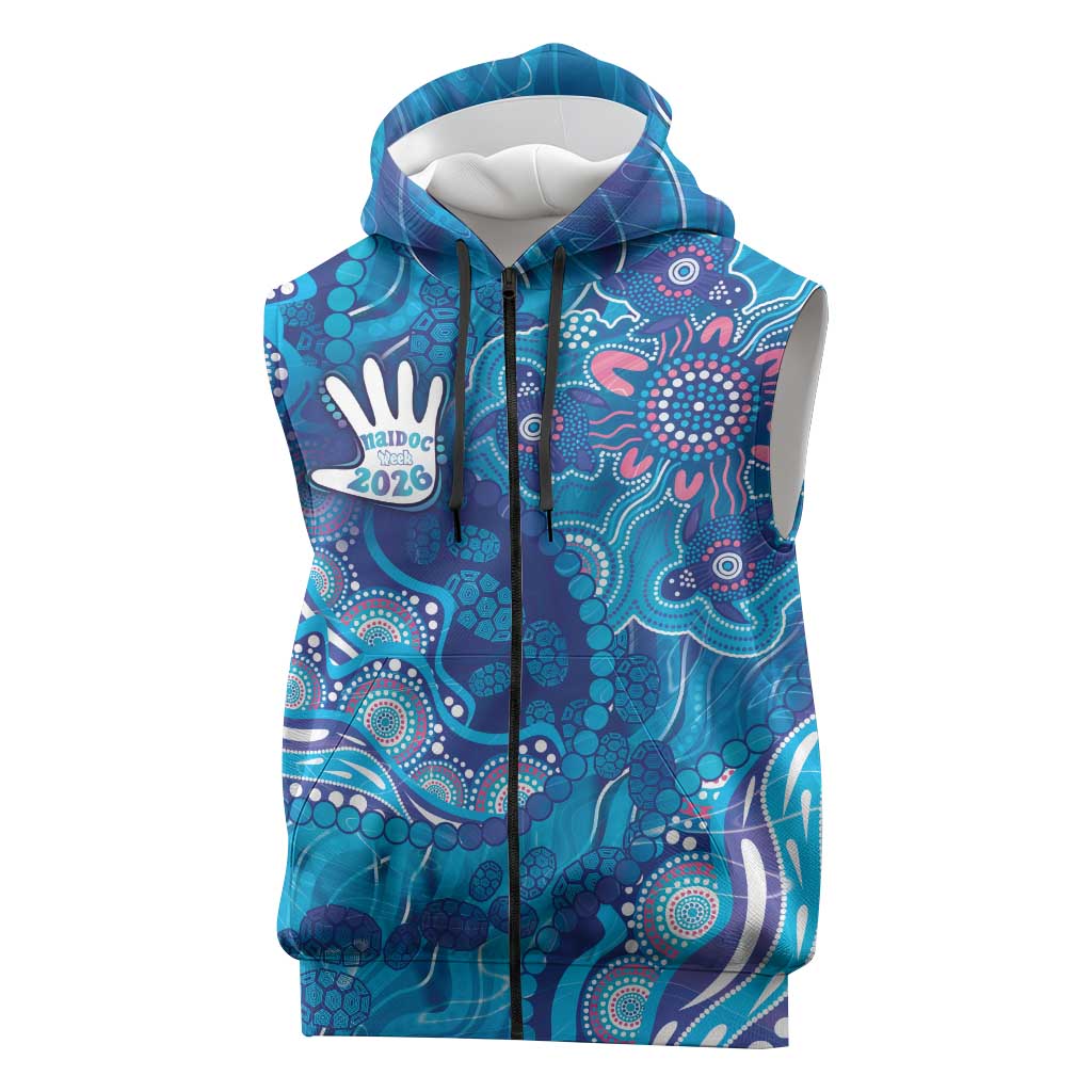 NAIDOC Week 2026 Sleeveless Zip Hoodie Turtle Dream On The Waves