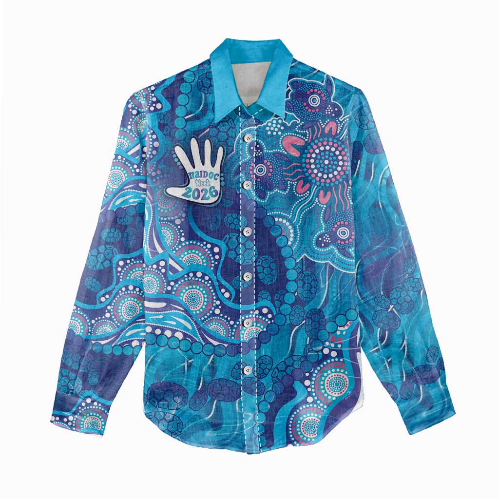 NAIDOC Week 2026 Women Casual Shirt Turtle Dream On The Waves