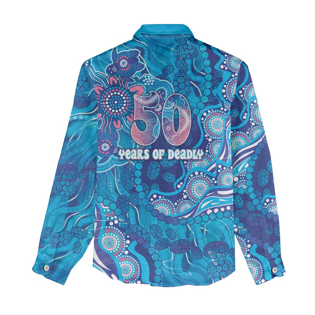 NAIDOC Week 2026 Women Casual Shirt Turtle Dream On The Waves