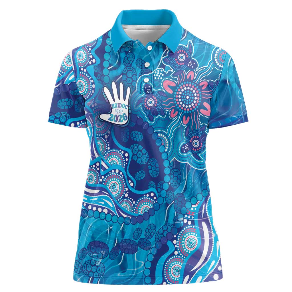NAIDOC Week 2026 Women Polo Shirt Turtle Dream On The Waves