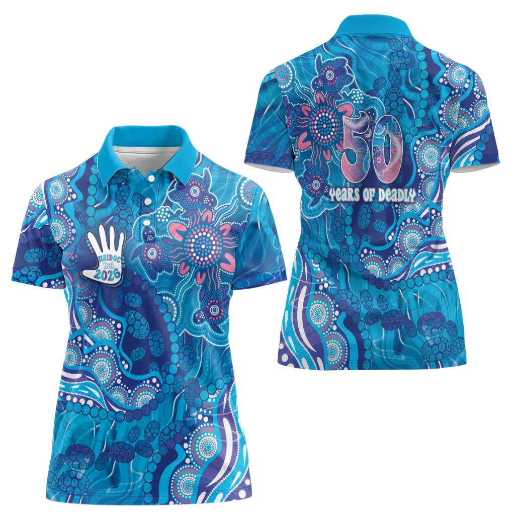 NAIDOC Week 2026 Women Polo Shirt Turtle Dream On The Waves