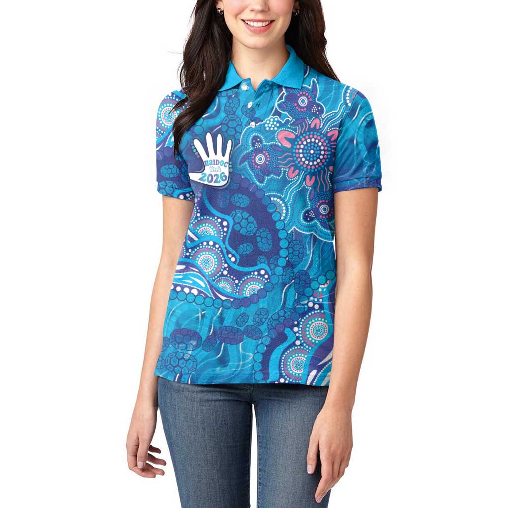 NAIDOC Week 2026 Women Polo Shirt Turtle Dream On The Waves