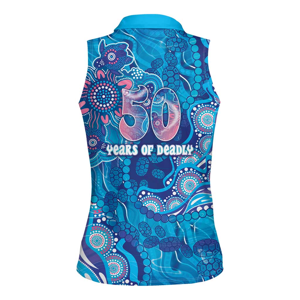 NAIDOC Week 2026 Women Sleeveless Polo Shirt Turtle Dream On The Waves
