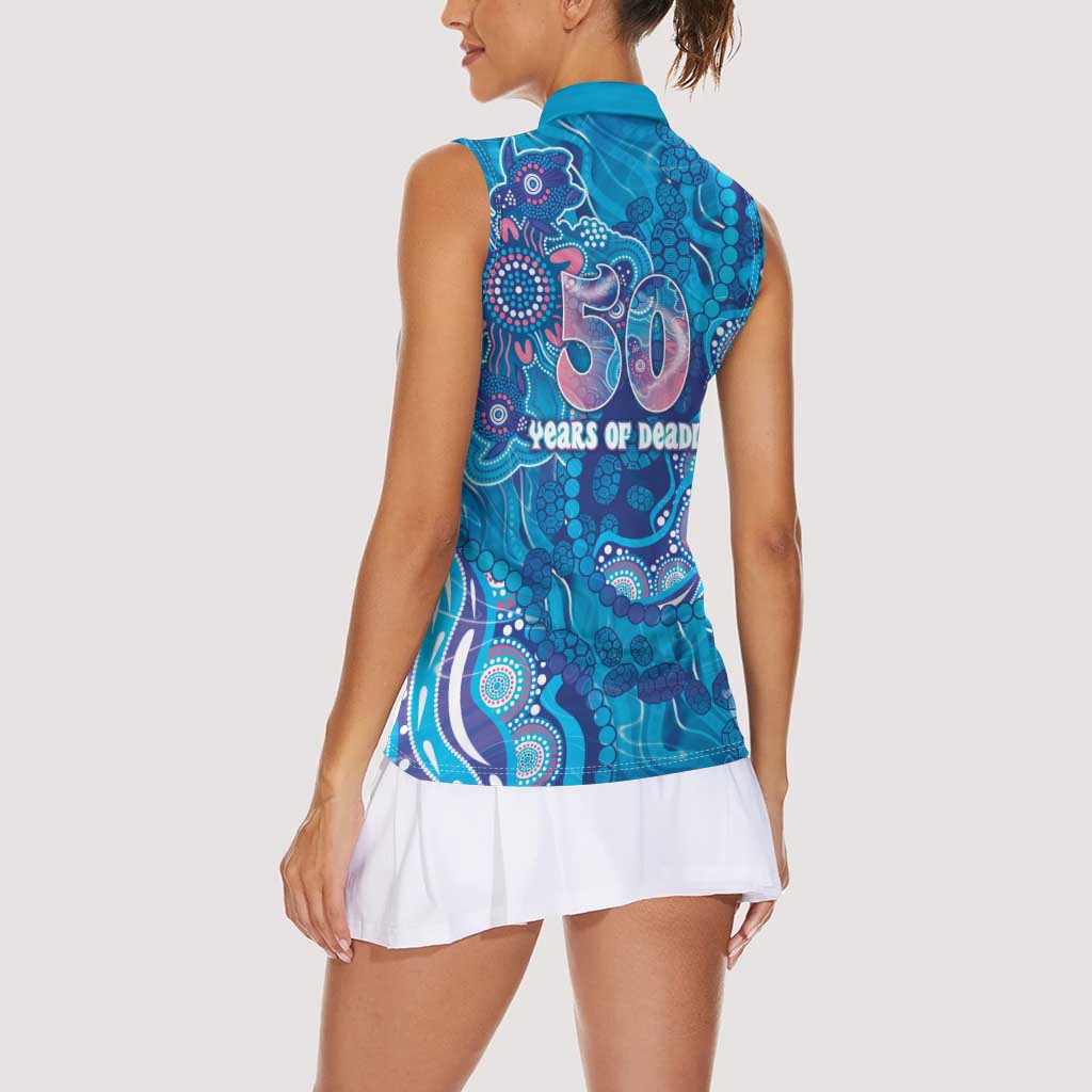 NAIDOC Week 2026 Women Sleeveless Polo Shirt Turtle Dream On The Waves