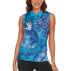 NAIDOC Week 2026 Women Sleeveless Polo Shirt Turtle Dream On The Waves