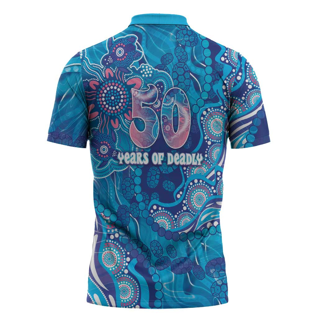 NAIDOC Week 2026 Zipper Polo Shirt Turtle Dream On The Waves