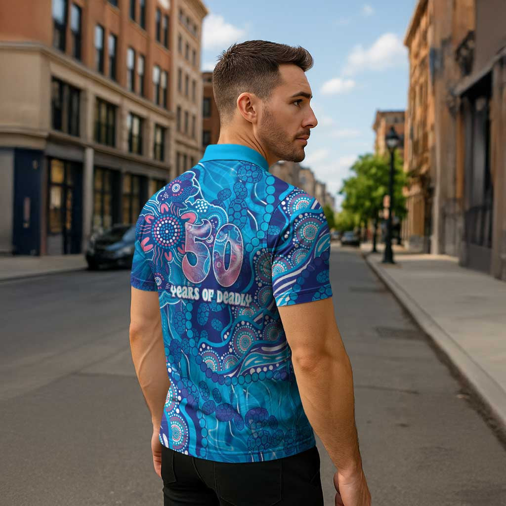 NAIDOC Week 2026 Zipper Polo Shirt Turtle Dream On The Waves
